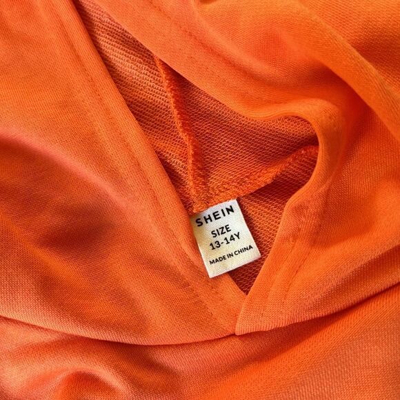 Shein Youth STRIVE Graphic Hoodie Sweatshirt Orange Size 12 - Picture 5 of 5